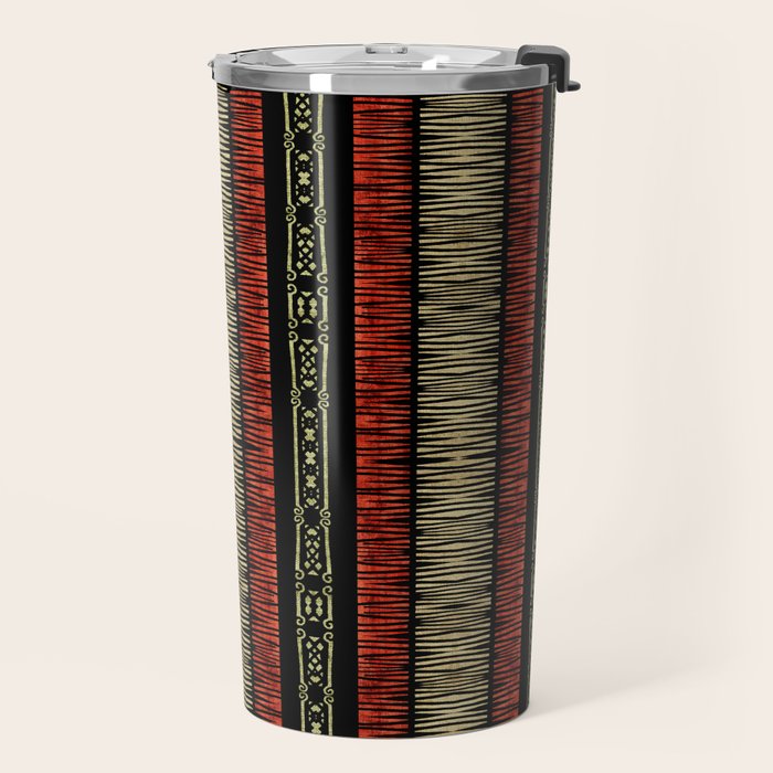 Mud Cloth Tribal Pattern 02 Travel Mug Gallery Image 2