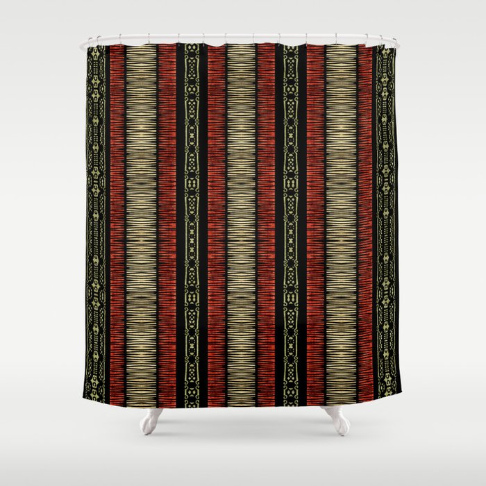 Mud Cloth Tribal Pattern 02 Shower Curtain Gallery Image 1
