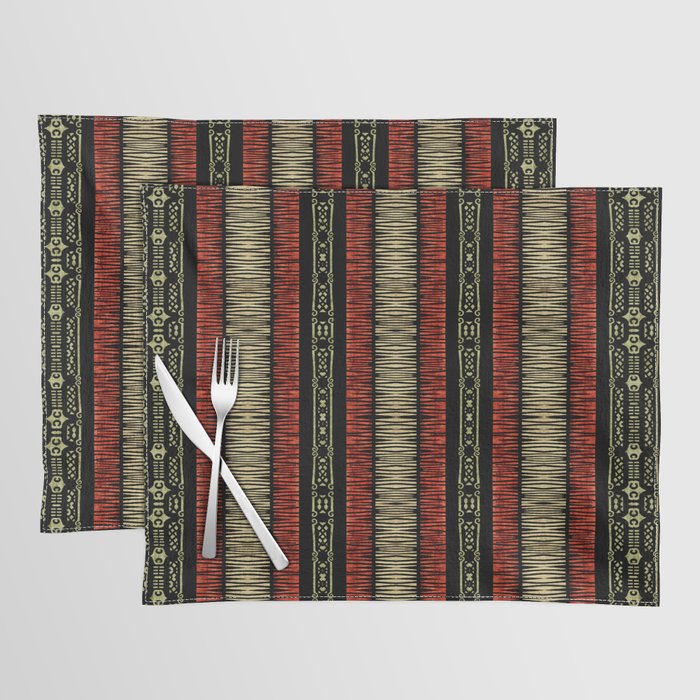 Mud Cloth Tribal Pattern 02 Placemat Gallery Image 1