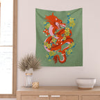 Dragon Dance Among the Blossoms Wall Tapestry Gallery Image 2