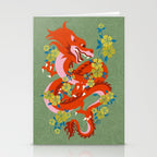 Dragon Dance Among the Blossoms Stationery Card Gallery Image 2
