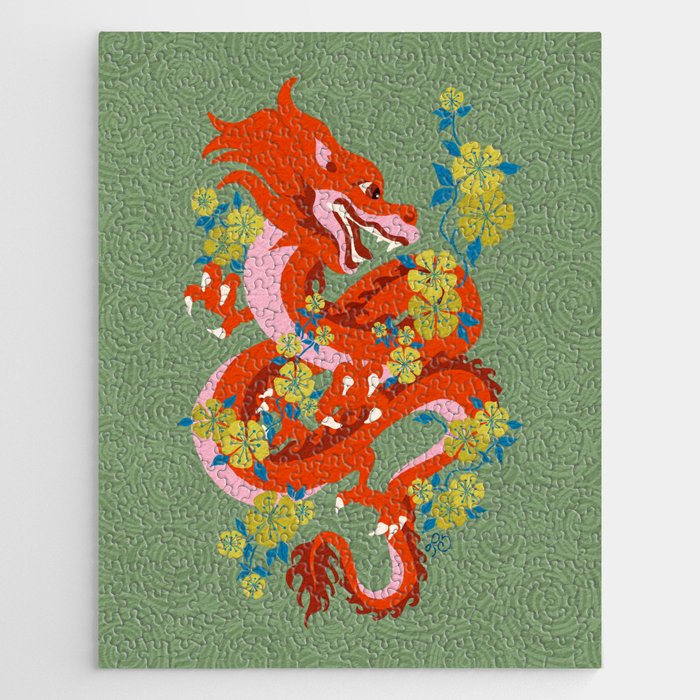 Dragon Dance Among the Blossoms Jigsaw Puzzle Gallery Image 1