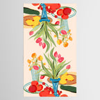 Fresh Tomatoes and Flowers Tablecloth Gallery Image 2