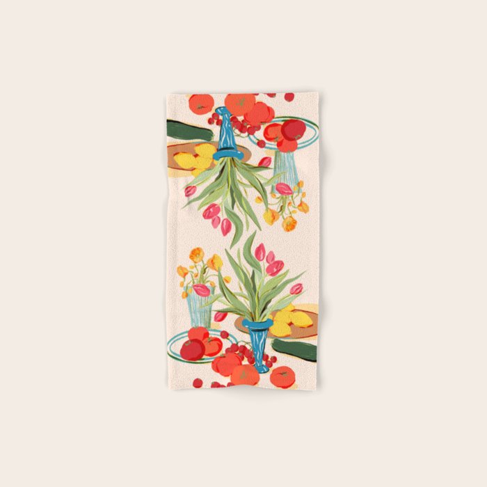 Fresh Tomatoes and Flowers Bath Towel Gallery Image 1