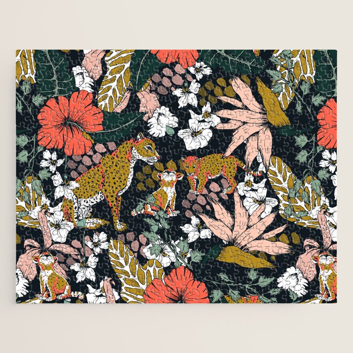 Animal print dark jungle Jigsaw Puzzle Gallery Image 1