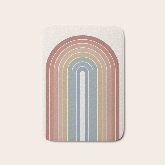 Gradient Arch XXIV Earthy Mid Century Modern Rainbow Bath Mat Gallery Image 1