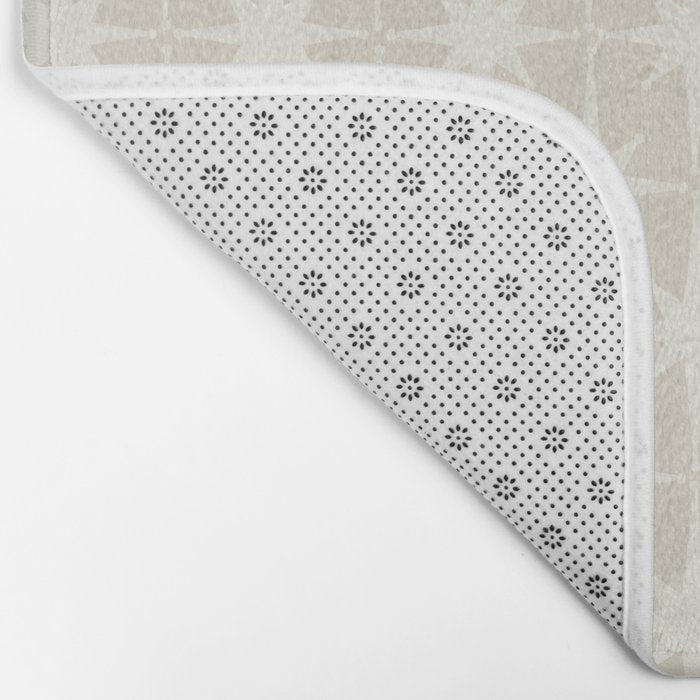 Midcentury Modern Atomic Starburst Pattern Beige Cream  Bath Mat Gallery Image 2