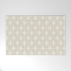 Midcentury Modern Atomic Starburst Pattern Beige Cream  Welcome Mat Gallery Image 1