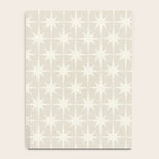 Midcentury Modern Atomic Starburst Pattern Beige Cream  Notebook Gallery Image 4