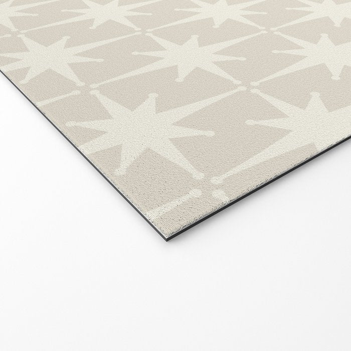 Midcentury Modern Atomic Starburst Pattern Beige Cream  Welcome Mat Gallery Image 2