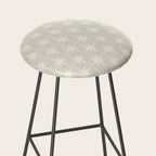 Midcentury Modern Atomic Starburst Pattern Beige Cream  Stool Gallery Image 2