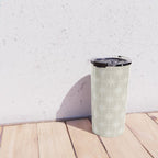 Midcentury Modern Atomic Starburst Pattern Beige Cream  Travel Mug Gallery Image 4