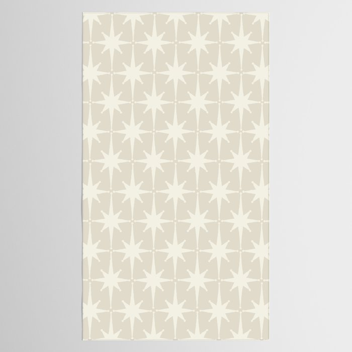 Midcentury Modern Atomic Starburst Pattern Beige Cream  Tablecloth Gallery Image 2