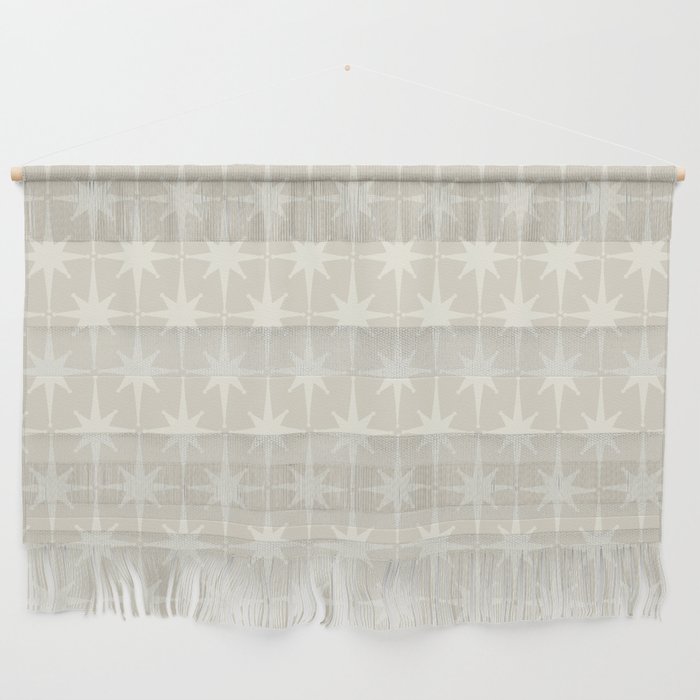 Midcentury Modern Atomic Starburst Pattern Beige Cream  Wall Hanging Gallery Image 1