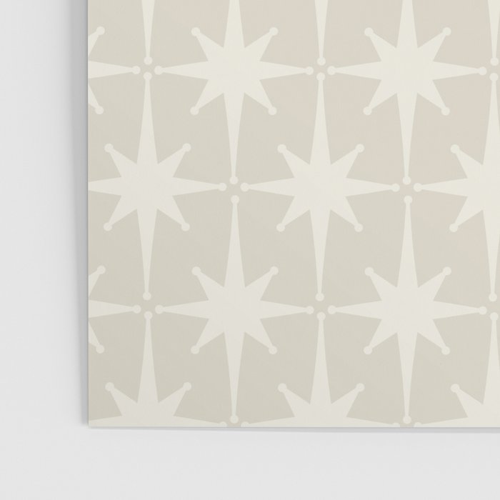 Midcentury Modern Atomic Starburst Pattern Beige Cream  Poster Gallery Image 3