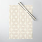 Midcentury Modern Atomic Starburst Pattern Beige Cream  Wrapping Paper Gallery Image 1