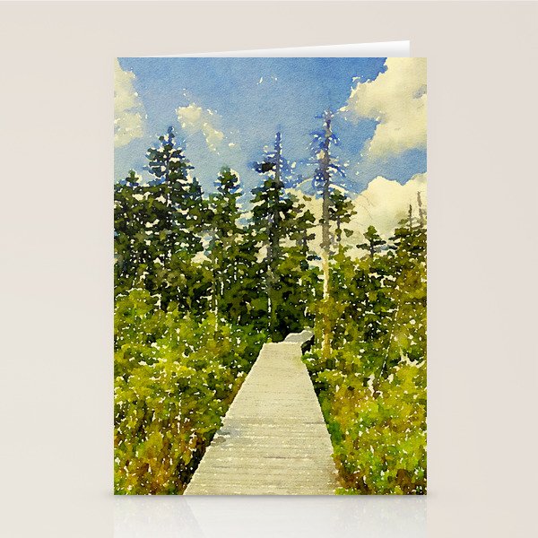 boardwalk path through the bog Stationery Card Gallery Image 2