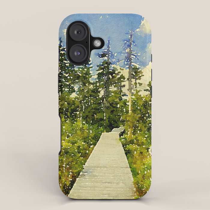 boardwalk path through the bog iPhone Case Gallery Image 1