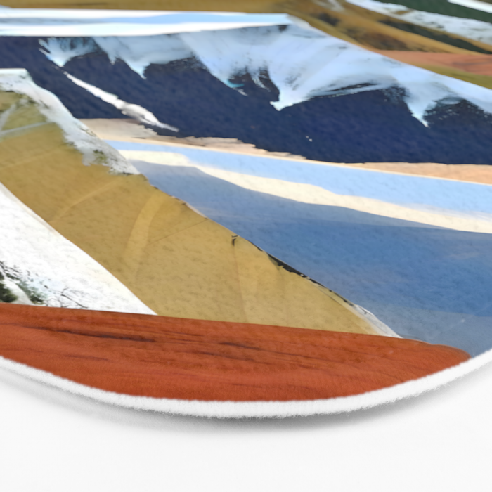 The Great Mountain Ranges, Nature Photography Collage, Digital Eclectic Geometric, Landscape Travel Contemporary Boho, Mountains Hills Adventure Bath Mat Gallery Image 3