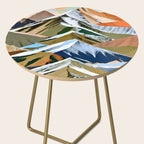 The Great Mountain Ranges, Nature Photography Collage, Digital Eclectic Geometric, Landscape Travel Contemporary Boho, Mountains Hills Adventure Side Table Gallery Image 2