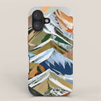 The Great Mountain Ranges, Nature Photography Collage, Digital Eclectic Geometric, Landscape Travel Contemporary Boho, Mountains Hills Adventure iPhone Case Gallery Image 1