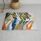 The Great Mountain Ranges, Nature Photography Collage, Digital Eclectic Geometric, Landscape Travel Contemporary Boho, Mountains Hills Adventure Rug Gallery Image 1