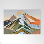 The Great Mountain Ranges, Nature Photography Collage, Digital Eclectic Geometric, Landscape Travel Contemporary Boho, Mountains Hills Adventure Welcome Mat Gallery Image 1