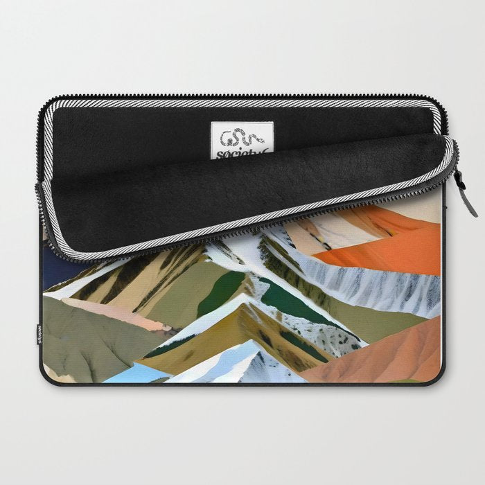 The Great Mountain Ranges, Nature Photography Collage, Digital Eclectic Geometric, Landscape Travel Contemporary Boho, Mountains Hills Adventure Laptop Sleeve Gallery Image 2