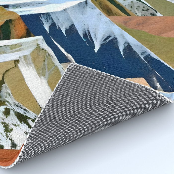 The Great Mountain Ranges, Nature Photography Collage, Digital Eclectic Geometric, Landscape Travel Contemporary Boho, Mountains Hills Adventure Rug Gallery Image 4