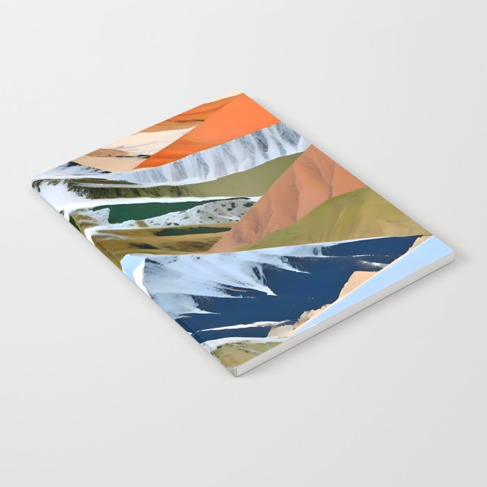 The Great Mountain Ranges, Nature Photography Collage, Digital Eclectic Geometric, Landscape Travel Contemporary Boho, Mountains Hills Adventure Notebook Gallery Image 2
