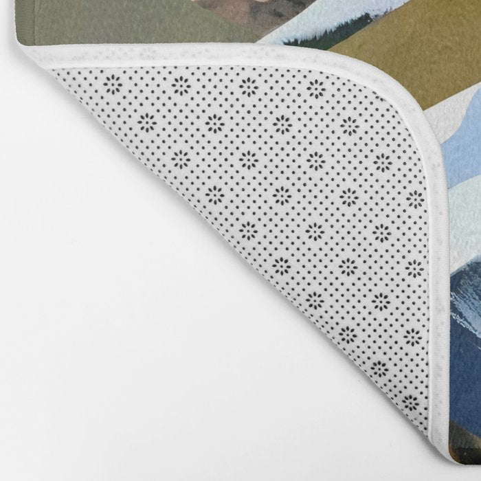 The Great Mountain Ranges, Nature Photography Collage, Digital Eclectic Geometric, Landscape Travel Contemporary Boho, Mountains Hills Adventure Bath Mat Gallery Image 2
