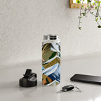 The Great Mountain Ranges, Nature Photography Collage, Digital Eclectic Geometric, Landscape Travel Contemporary Boho, Mountains Hills Adventure Water Bottle Gallery Image 4
