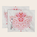 Lotus Blossom Mandala - Red & Pink Palette Placemat Gallery Image 1