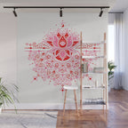 Lotus Blossom Mandala - Red & Pink Palette Wall Mural Gallery Image 1