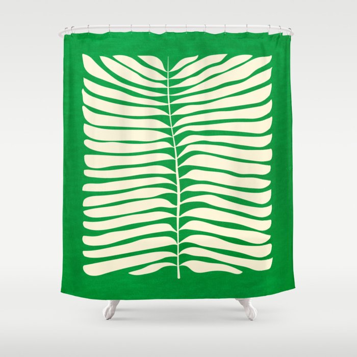 JAZZ FERNS 04 | Pine Green Matisse Edition Shower Curtain Gallery Image 1