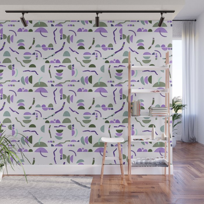 Modern simple shapes pattern LG Wall Mural Gallery Image 1