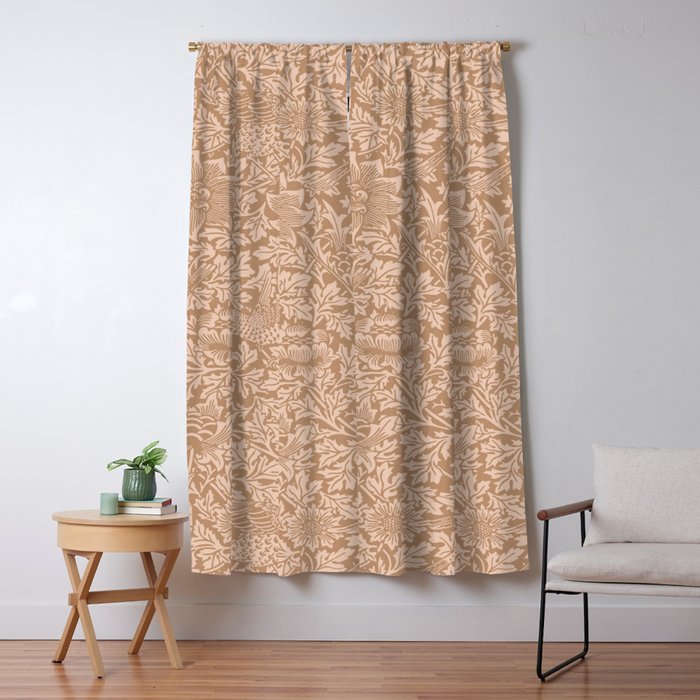 William Morris Bird & Anemone Dusky Rose Window Curtain Gallery Image 5