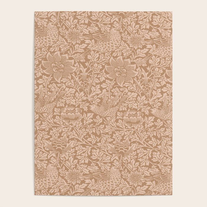 William Morris Bird & Anemone Dusky Rose Poster Gallery Image 4
