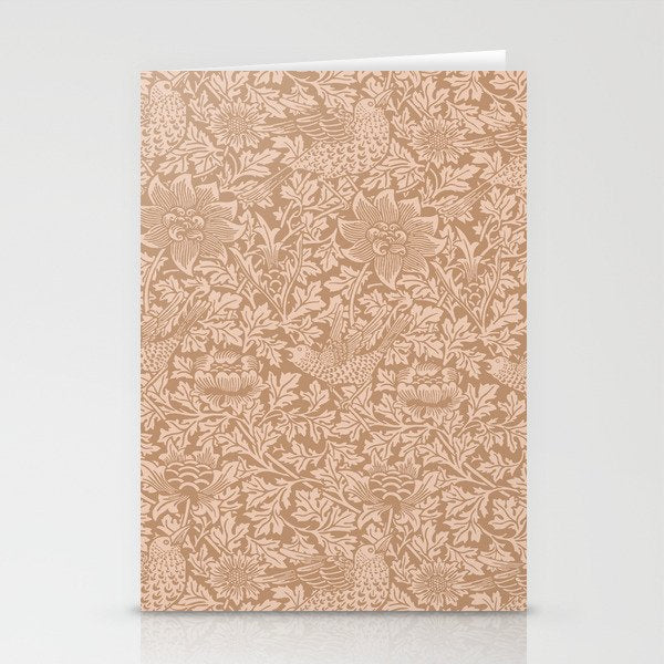 William Morris Bird & Anemone Dusky Rose Stationery Card Gallery Image 1