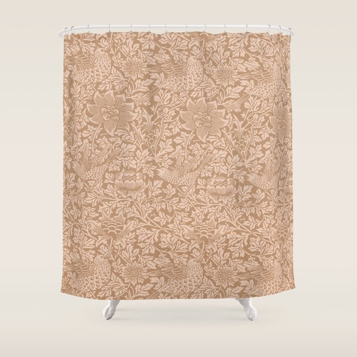 William Morris Bird & Anemone Dusky Rose Shower Curtain Gallery Image 1