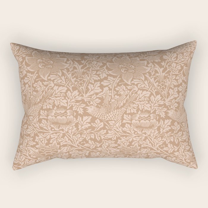 William Morris Bird & Anemone Dusky Rose Rectangular Pillow Gallery Image 1