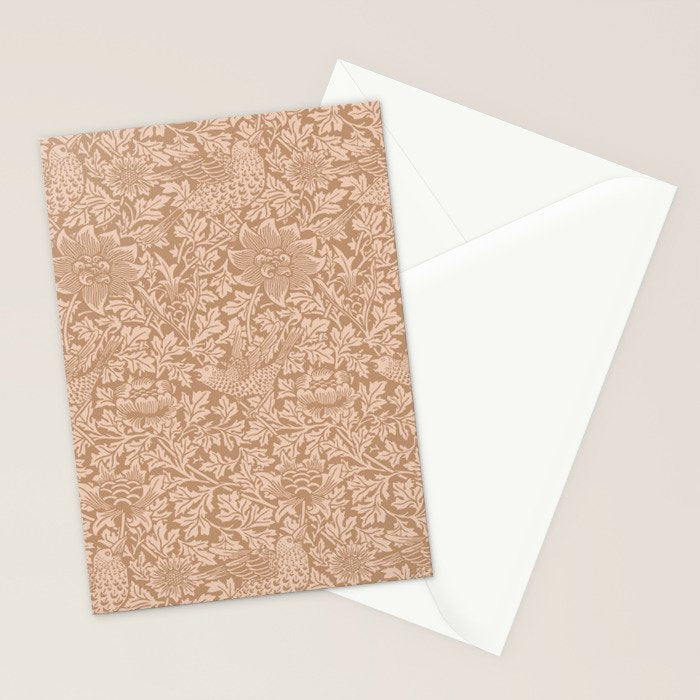 William Morris Bird & Anemone Dusky Rose Stationery Card Gallery Image 2