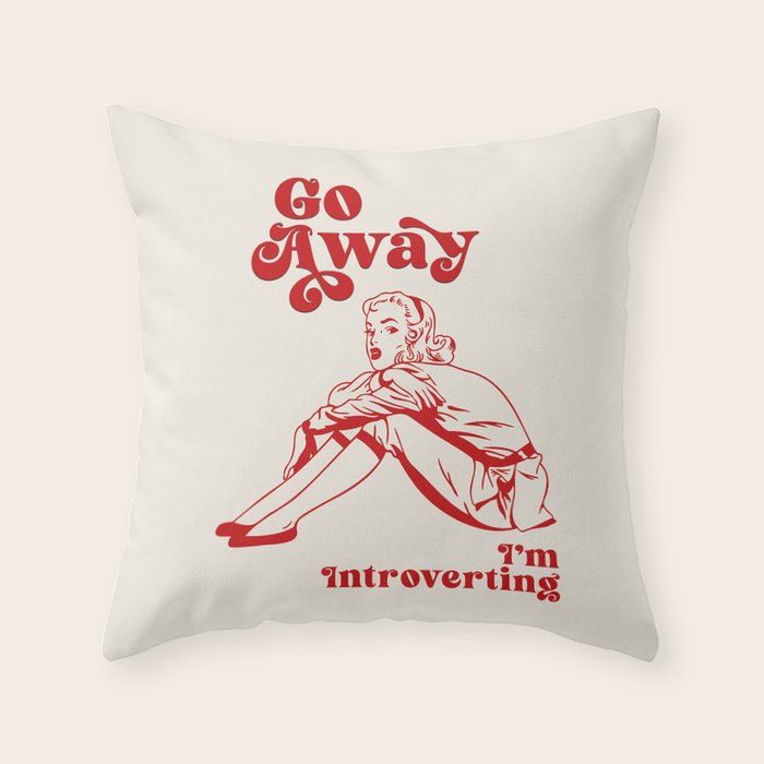 Go Away I'm Introverting Throw Pillow Gallery Image 1
