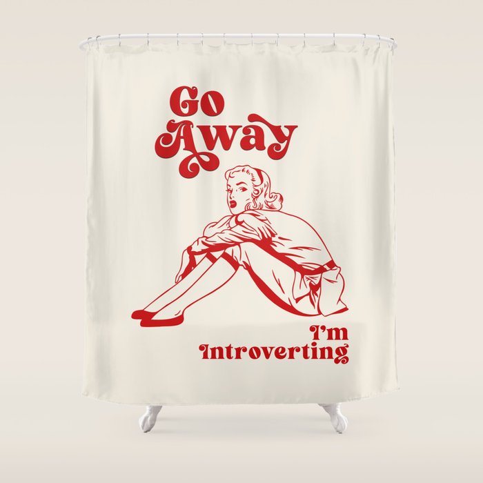Go Away I'm Introverting Shower Curtain Gallery Image 1