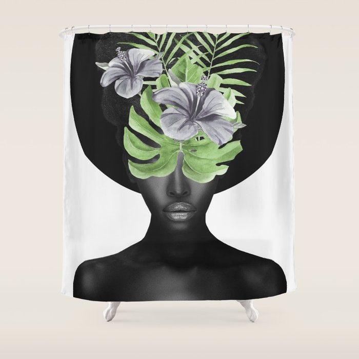 Tropical Girl Shower Curtain Gallery Image 1