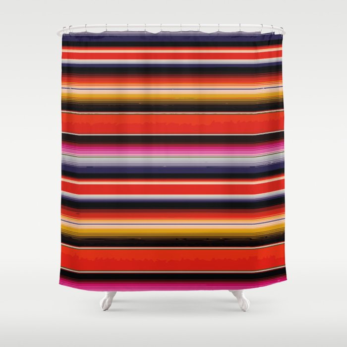 Orange Sarape Saltillo Shower Curtain Gallery Image 1