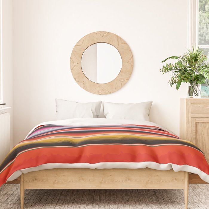 Orange Sarape Saltillo Duvet Cover Gallery Image 3