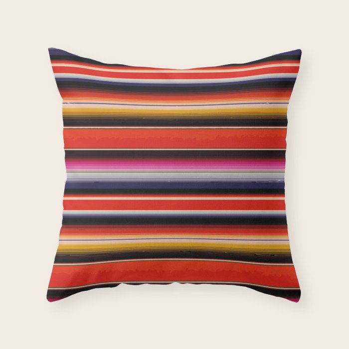 Orange Sarape Saltillo Throw Pillow Gallery Image 6