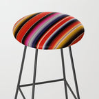 Orange Sarape Saltillo Stool Gallery Image 2