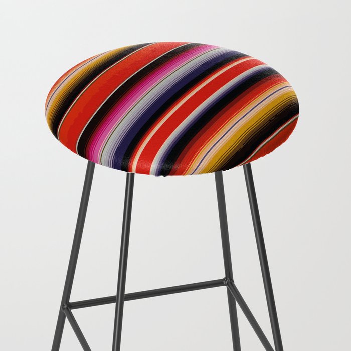 Orange Sarape Saltillo Stool Gallery Image 2